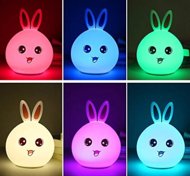 Silicon Cute Rabbit Colorful LED Night Light